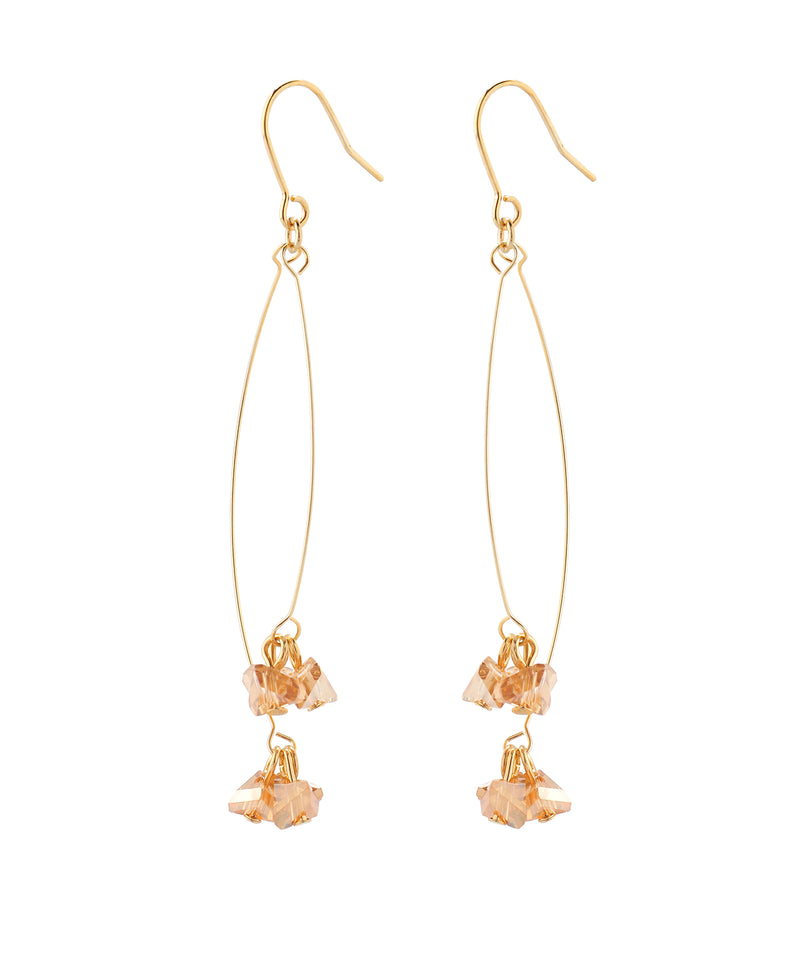 ビーズ×メタルラインピアス