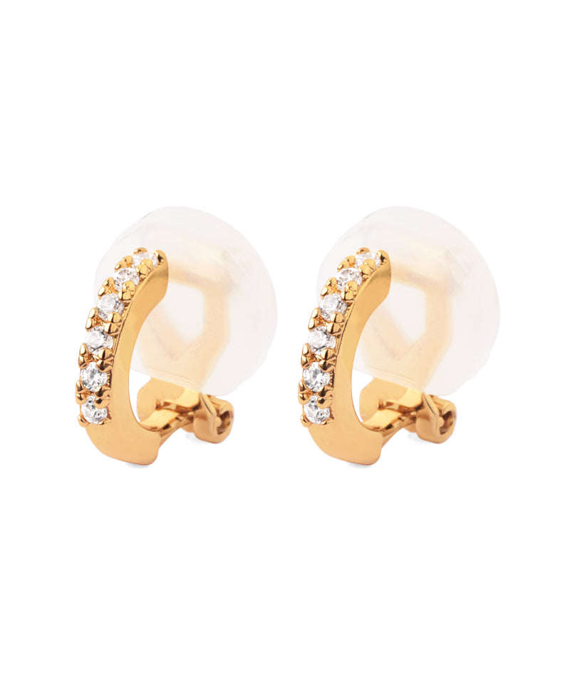 Beaded line hoop earrings