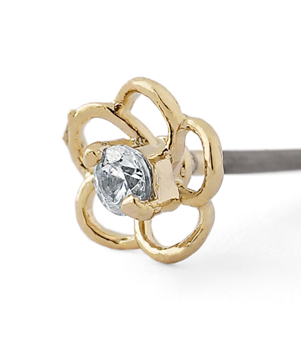 フラワー×ビジューピアス