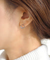 サークル×ビジューラインピアス