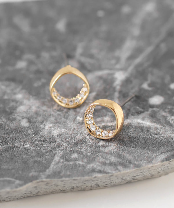 サークル×ビジューラインピアス