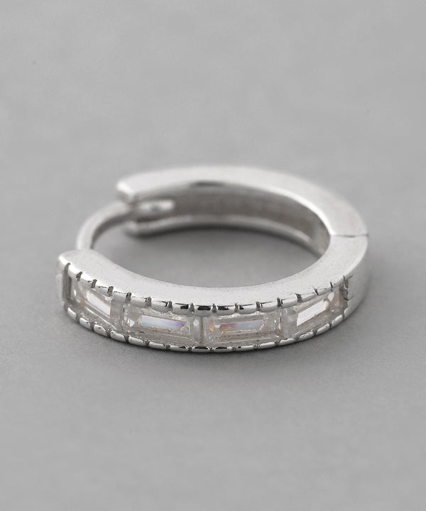 ビジューラインフープピアス[silver925][Basic]