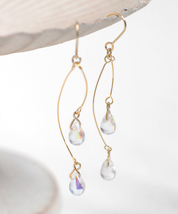 Aurora Glass Drop Hook Earrings