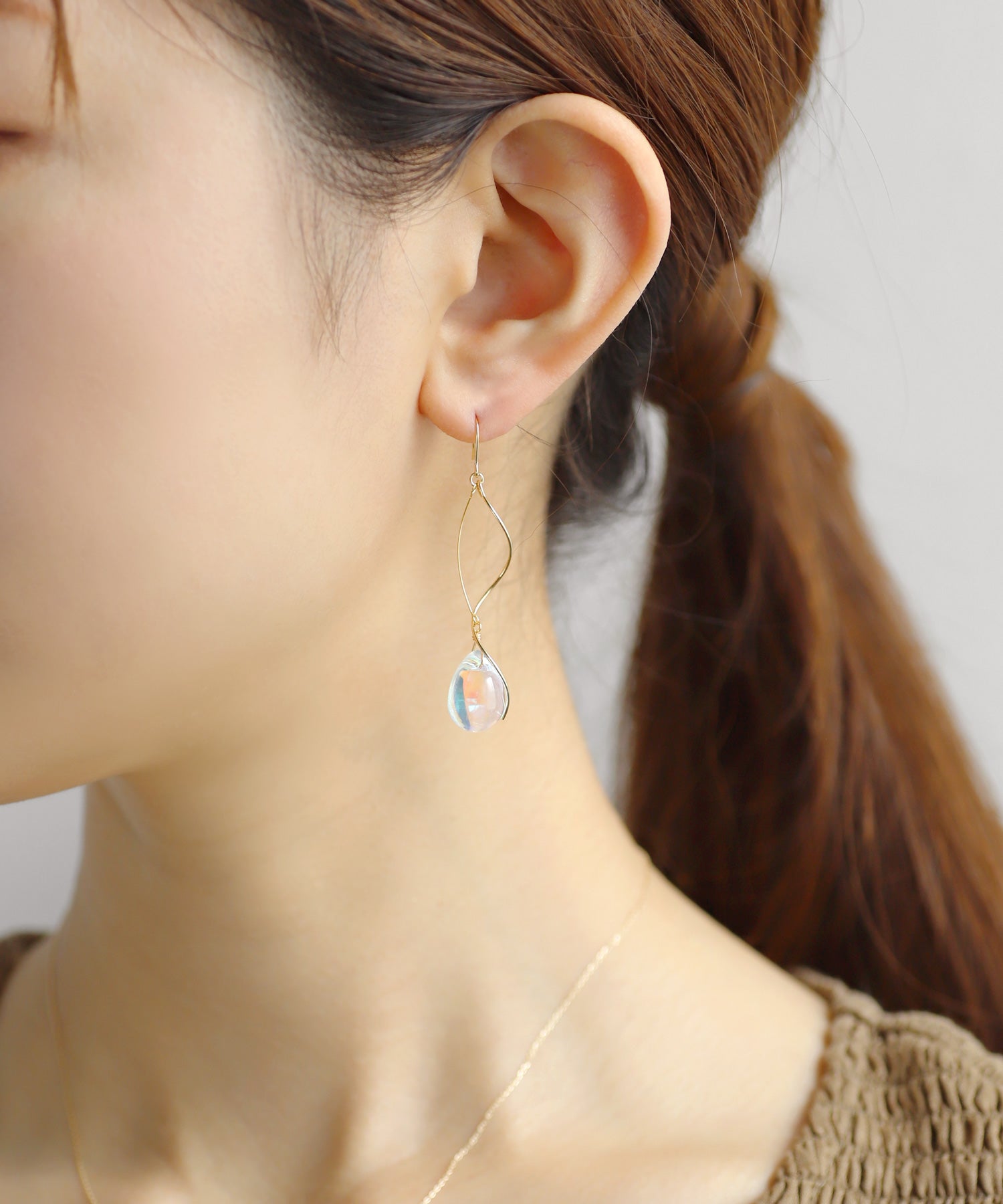 ANEMONE】オーロラガラスドロップフックピアス｜SANPO ONLINE(サンポー