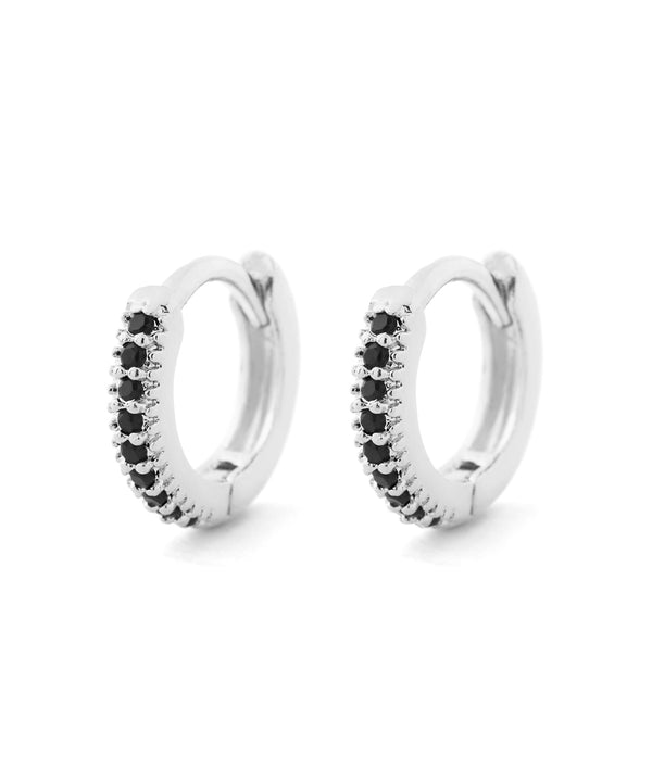ブラックビジューフープピアス[Sheerchic]