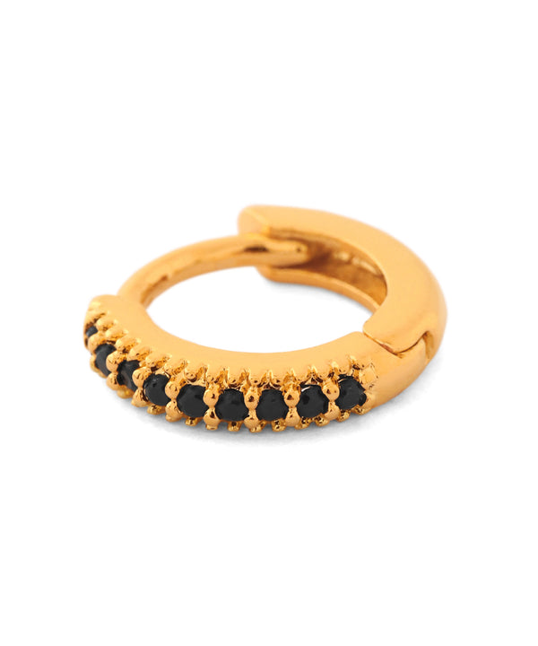 ブラックビジューフープピアス[Sheerchic]