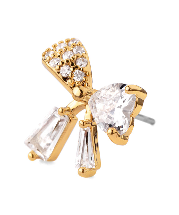 ビジューリボンピアス