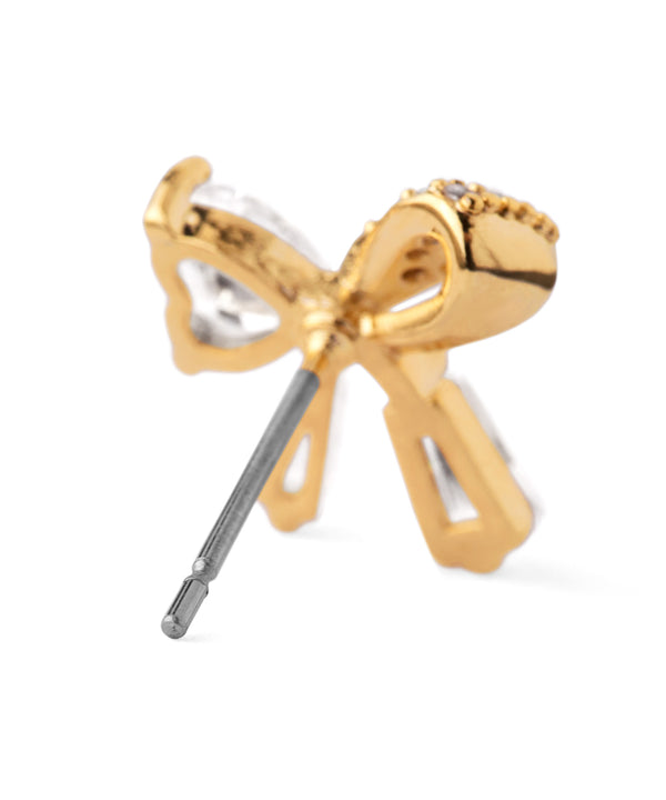 ビジューリボンピアス