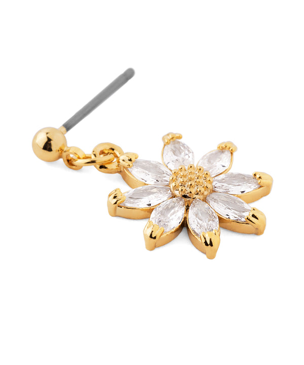 ビジューフラワーチャームピアス