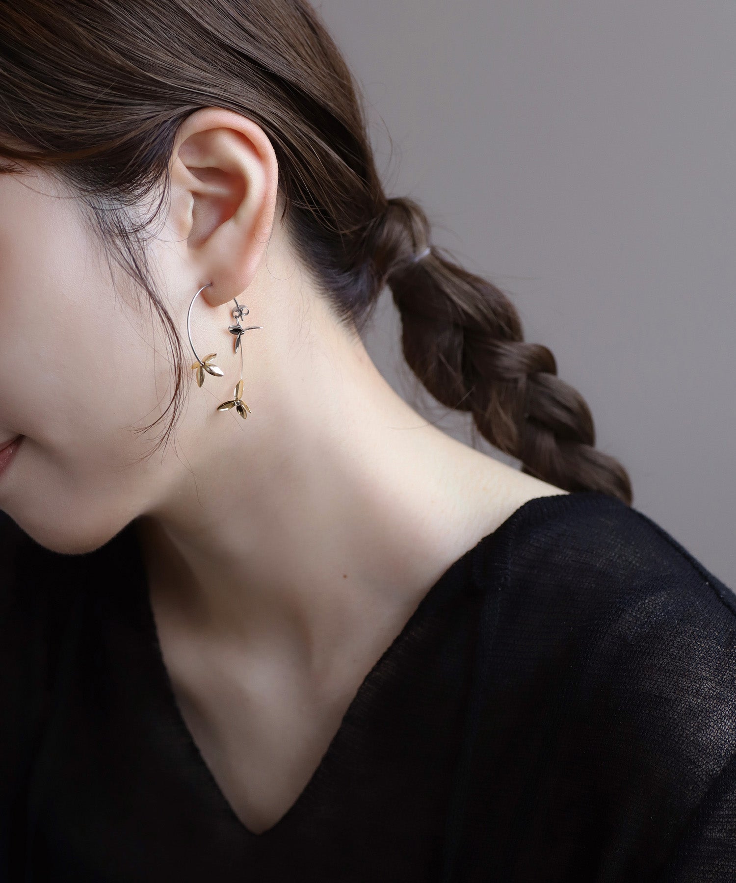 mimi33】フラワーバックキャッチピアス[Sheerchic]｜アネモネ