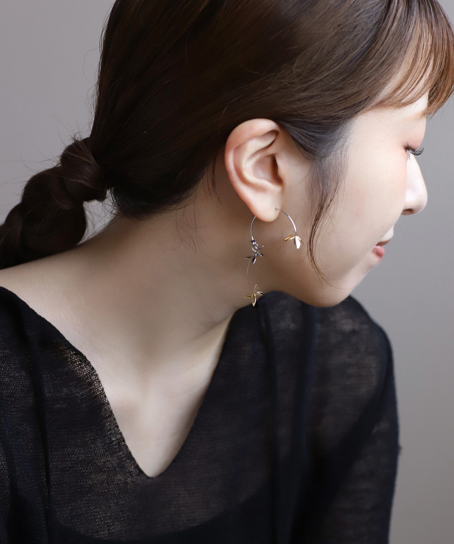 mimi33】フラワーバックキャッチピアス[Sheerchic]｜アネモネ