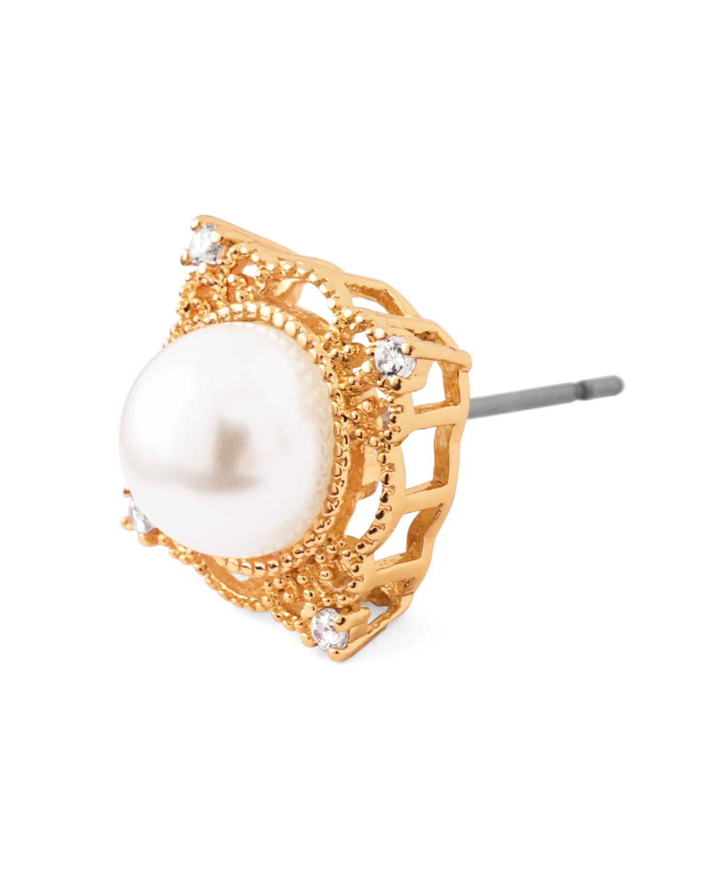 ANEMONE】パール×レースデザインピアス｜アネモネ・シエナロゼ