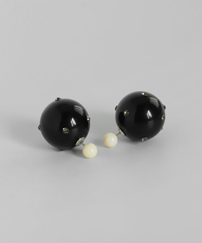 ビジュー×スフィアバックキャッチピアス[Ownideal]