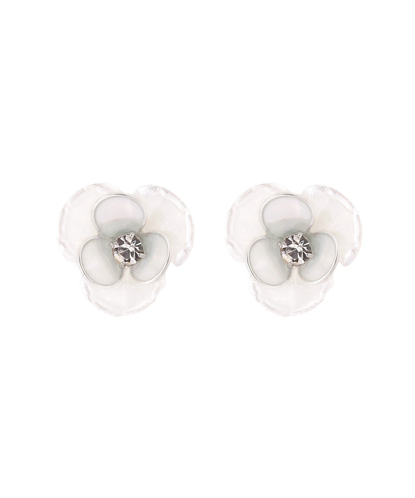 ビジュー×フラワーピアス