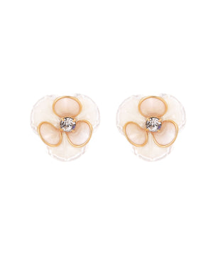 ビジュー×フラワーピアス