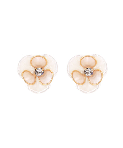 ビジュー×フラワーピアス