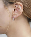 【ステンレス】ビジューフープピアス