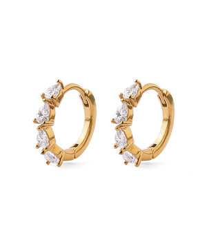 【ステンレス】ビジューフープピアス