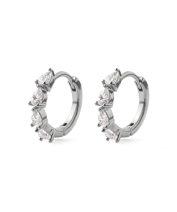 【ステンレス】ビジューフープピアス