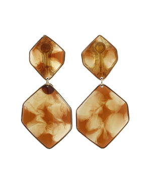 ダブルヘキサゴンのつやつやイヤリング