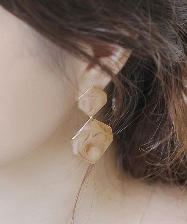 ダブルヘキサゴンのつやつやピアス