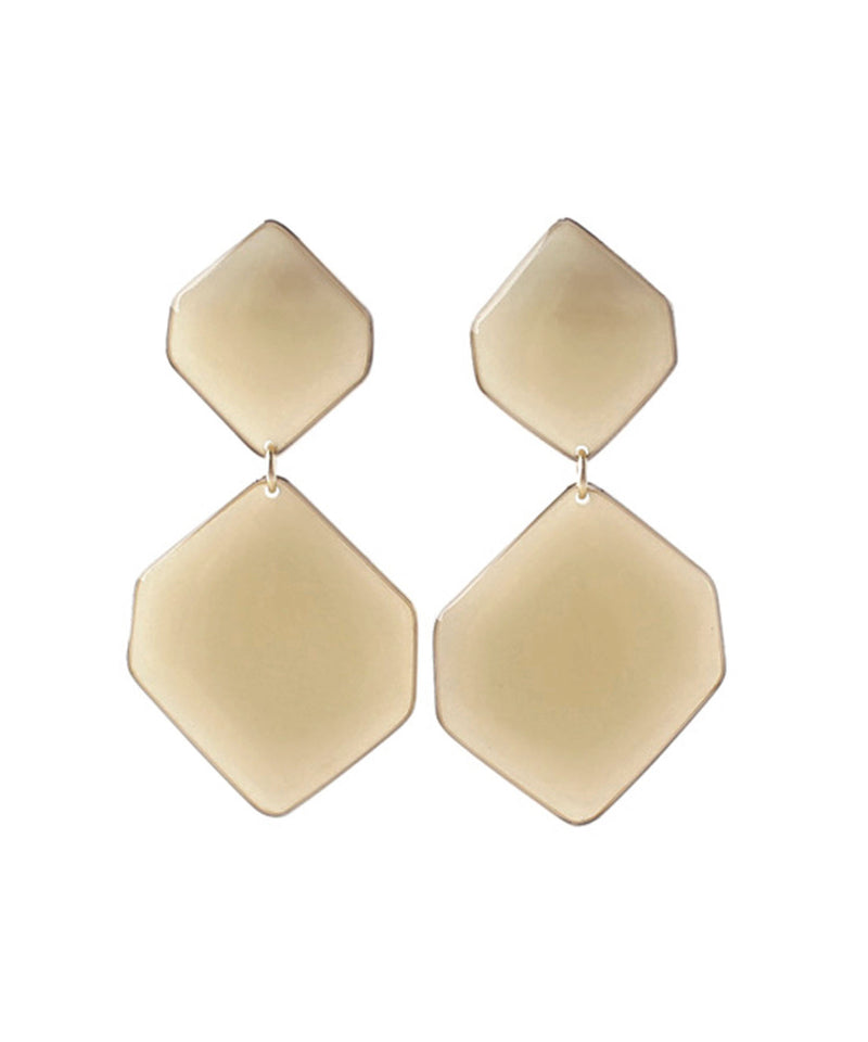 Shiny double hexagon earrings