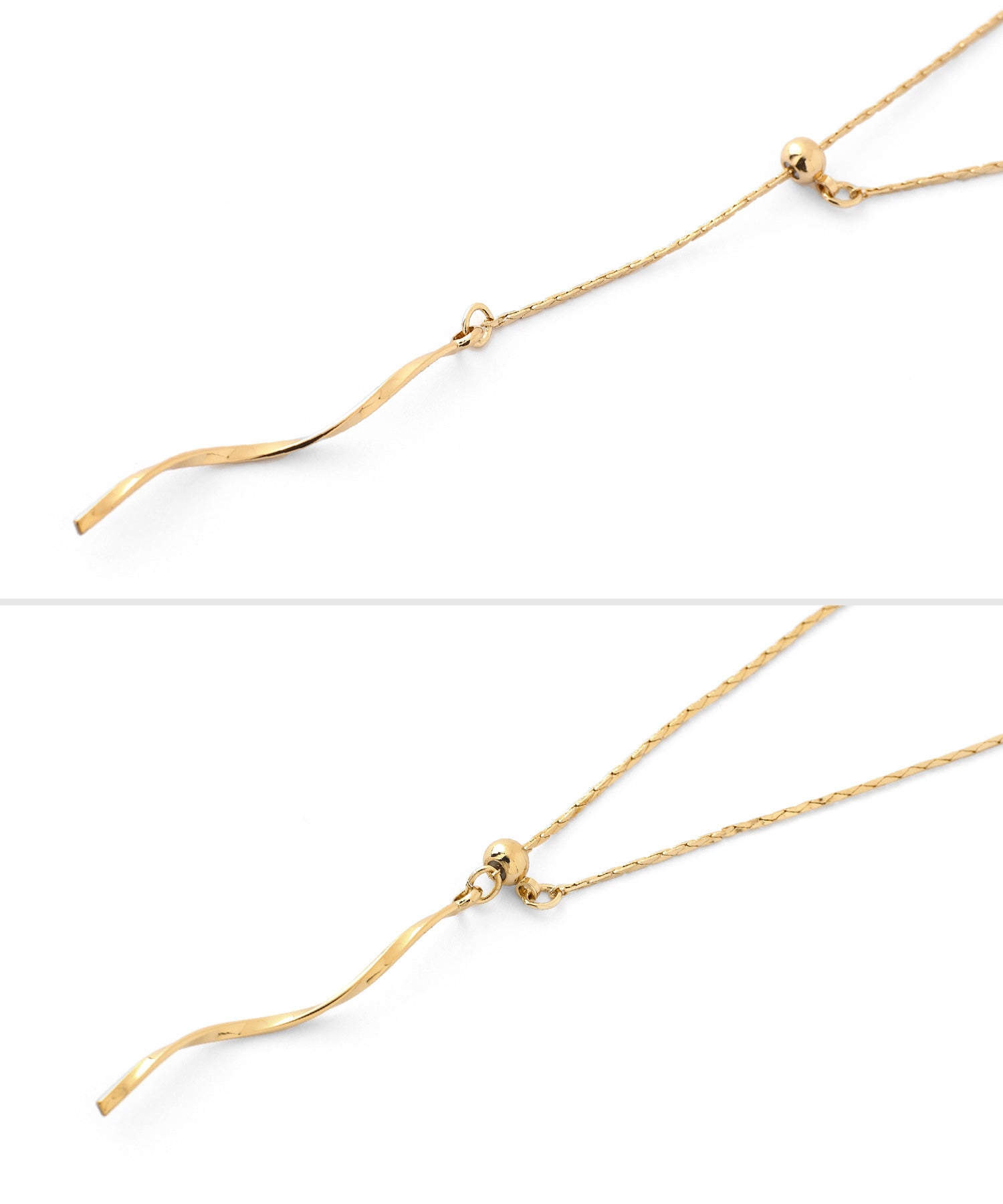 ANEMONE】ツイストメタルバーY字ネックレス｜アネモネ・シエナロゼ