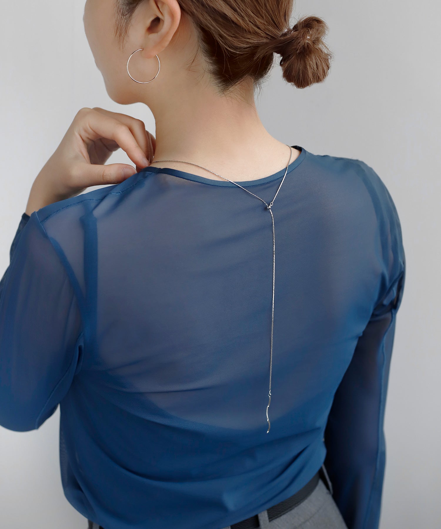 ANEMONE】ツイストメタルバーY字ネックレス｜アネモネ