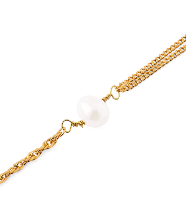 パール×ミックスチェーンY字ネックレス