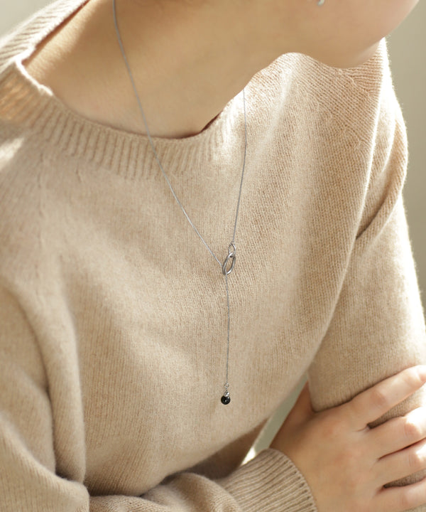 【ステンレス】スフィアラリエットネックレス