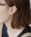 Shiny double hexagon mini earrings