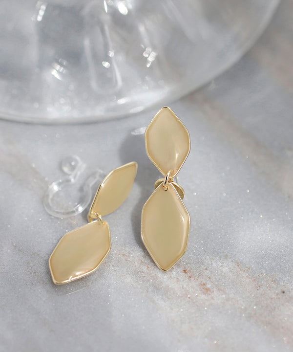 Shiny double hexagon mini earrings