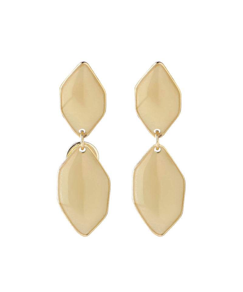 Shiny double hexagon mini earrings