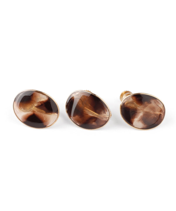 Chic colored earrings with shiny plates [oval]