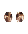 Chic colored earrings with shiny plates [oval]