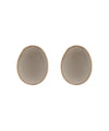 Chic colored earrings with shiny plates [oval]
