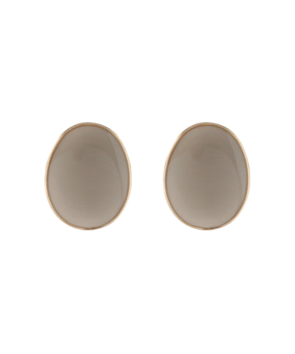 Chic colored earrings with shiny plates [oval]