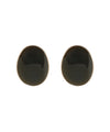 Chic colored earrings with shiny plates [oval]