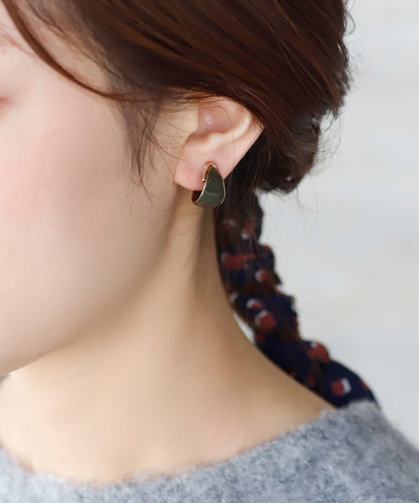 Green Curl Earrings [S]