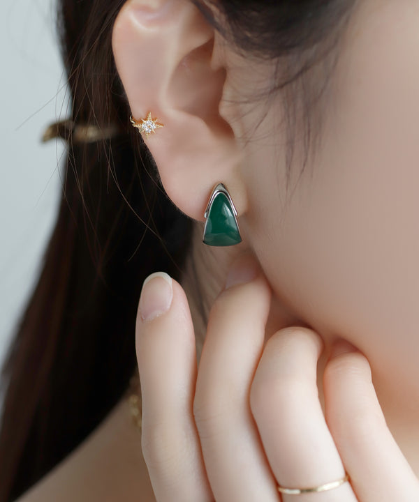 Green Curl Earrings [S]