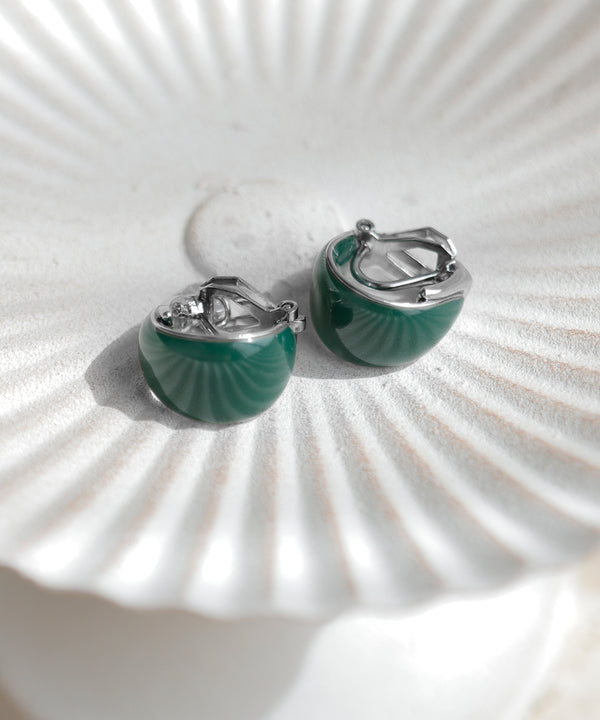Green Curl Earrings [S]