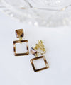 Chic colored earrings with shiny plates [square]