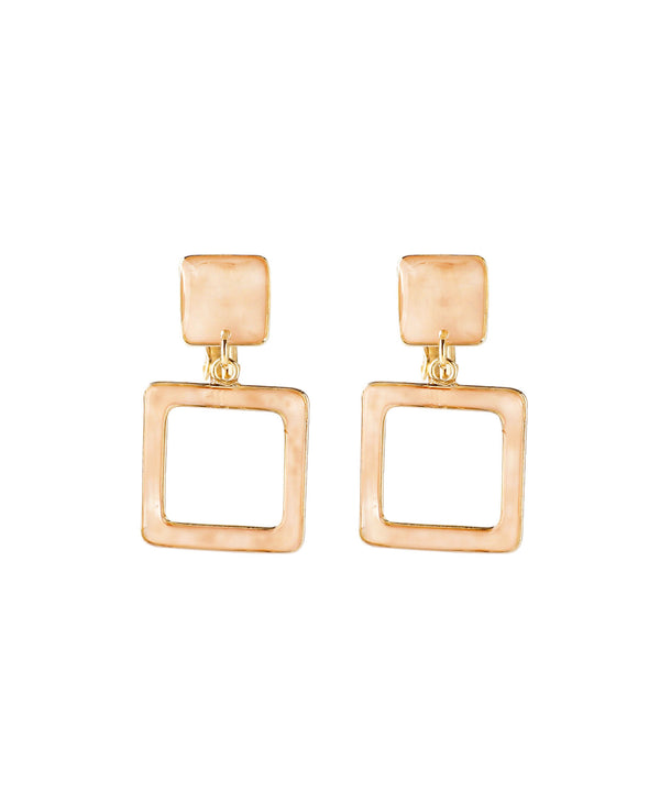 Chic colored earrings with shiny plates [square]