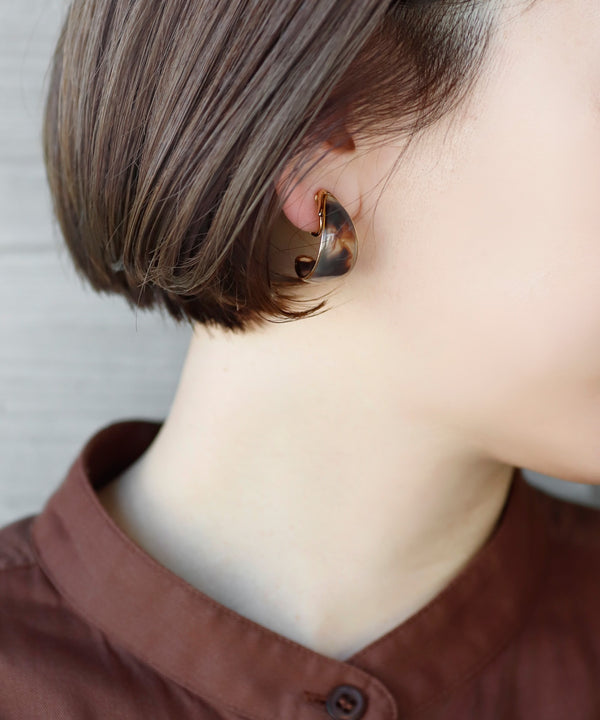 グリーンカールイヤリング[M]