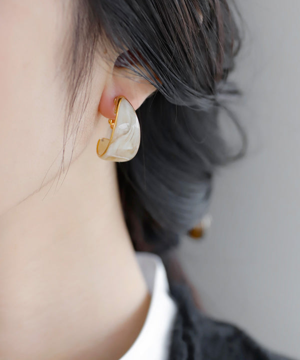 グリーンカールイヤリング[M]