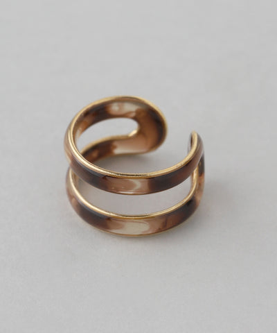 クリアマーブル2ラインイヤーカフ