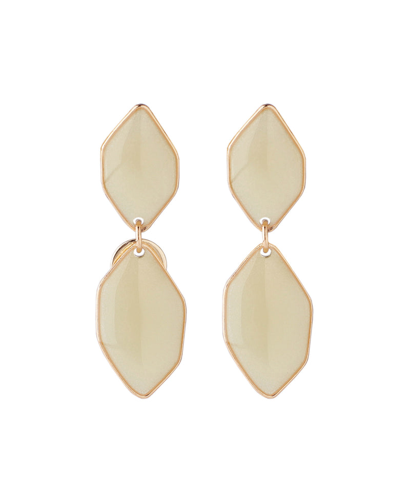 Shiny double hexagon mini earrings