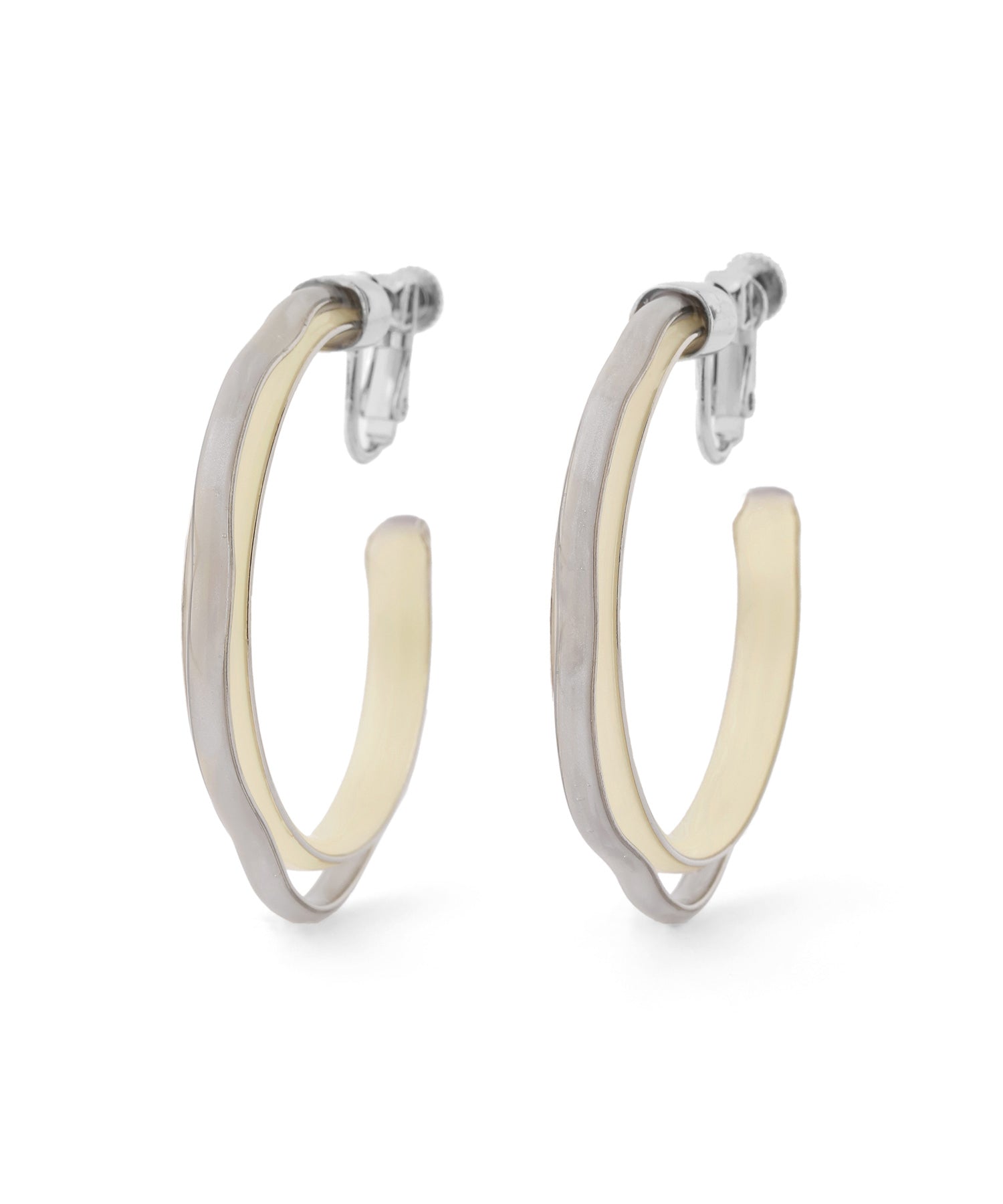 mimi33】バイカラーフープイヤリング[Ownideal]｜アネモネ・シエナロゼ