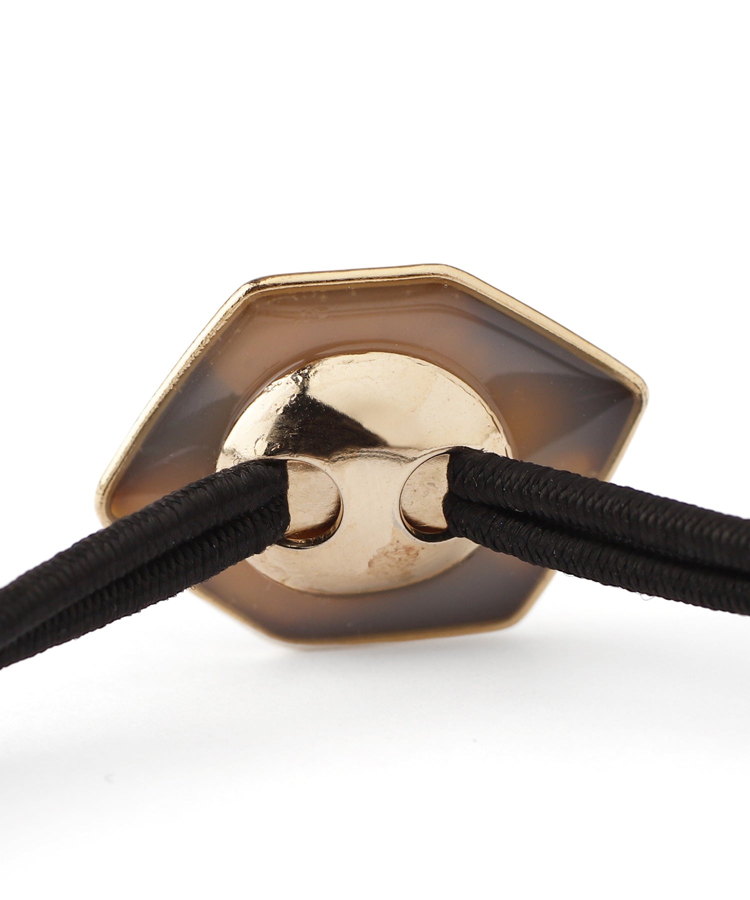 ANEMONE】ゴールドフレームの艶めきヘキサゴンプレートのヘアゴム