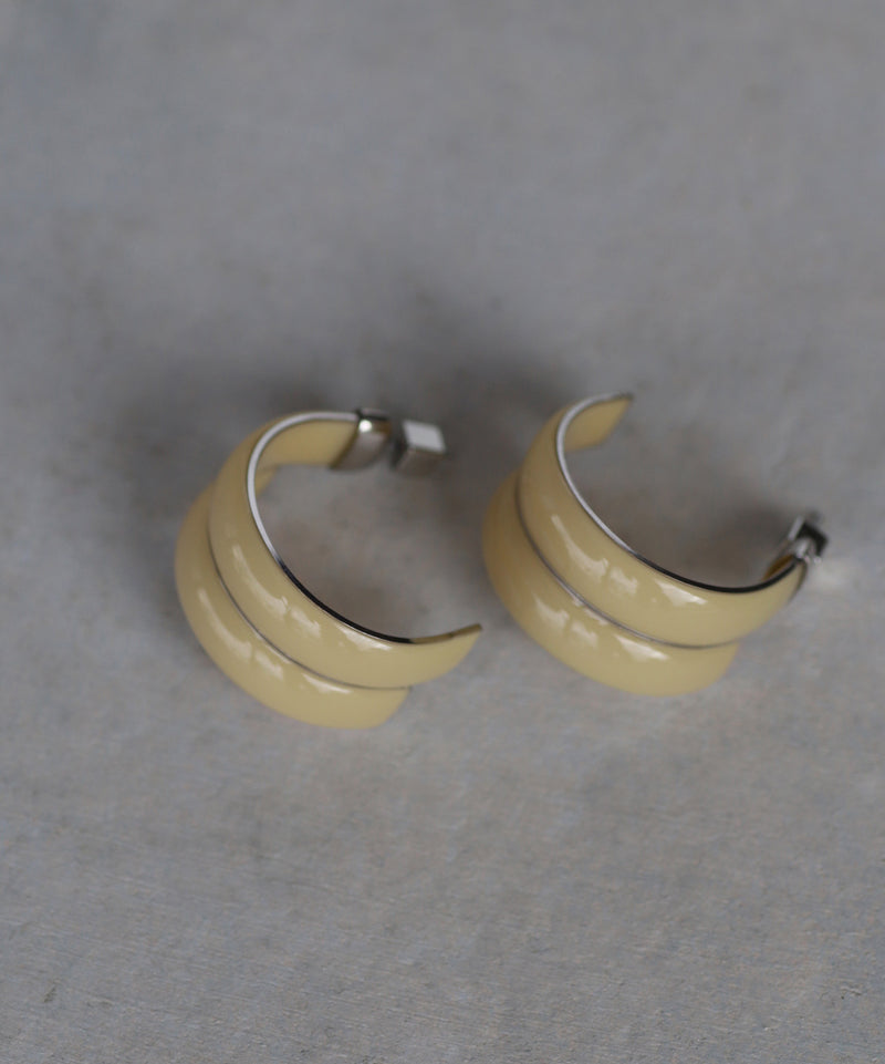 カラーダブルラインフープピアス[Ownideal]